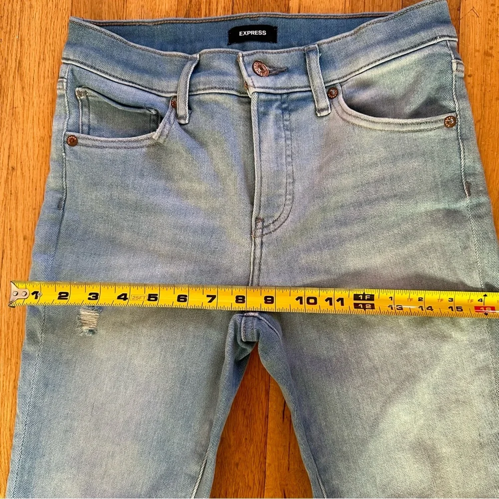 Express Ripped Skinny Mid Rise Jeans Size 4 - Picture 9 of 9